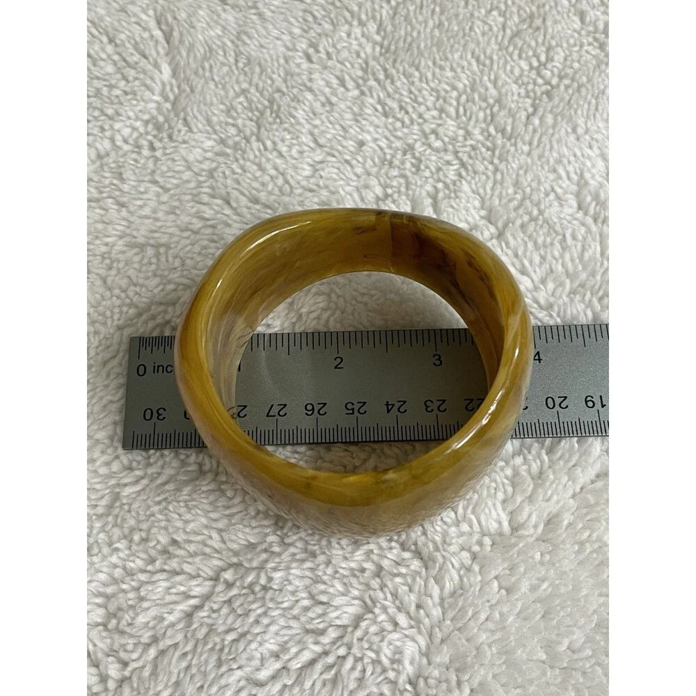 Chunky Resin Bangle Set. Black Brown Small 6.5” Wrist Max